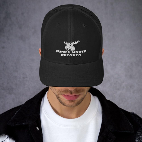 Funky Moose Records Embroidered Trucker CapBlack