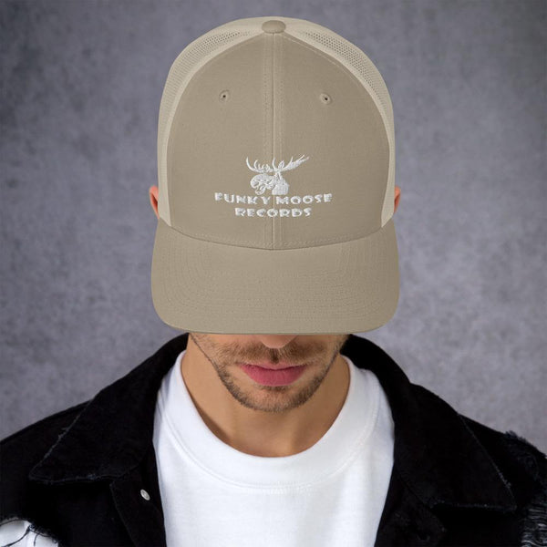 Funky Moose Records Embroidered Trucker CapKhaki