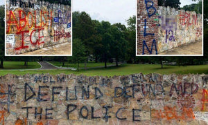 Graceland Vandalized with Black Lives Matter and Defund the Police Graffiti