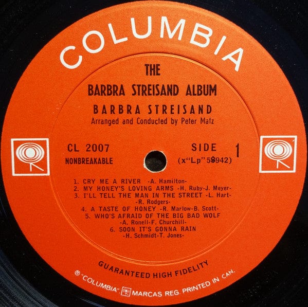 Barbra Streisand - The Barbra Streisand Album (LP, Album, Mono) - Funky Moose Records 2638338798-lot008 Used Records