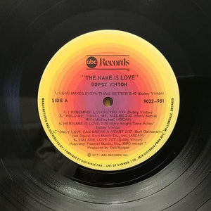 Bobby Vinton - The Name Is Love (LP, Album) - Funky Moose Records 2722028536-LOT009 Used Records
