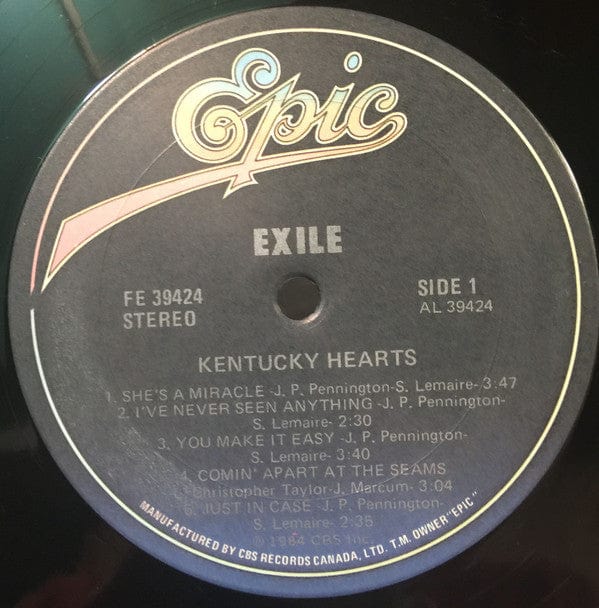 Exile  - Kentucky Hearts (LP, Album) - Funky Moose Records 2722028737-JP5 Used Records