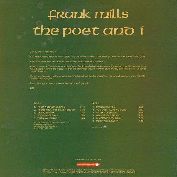 Frank Mills - The Poet And I (LP, Album) - Funky Moose Records 2561265594-jg5 Used Records