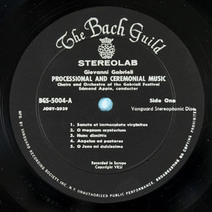 Giovanni Gabrieli, Choirs and Orchestra of the Gabrieli Festival, Edmond Appia - Processional And Ceremonial Music (LP, Album) - Funky Moose Records 2598889437-LOT007 Used Records