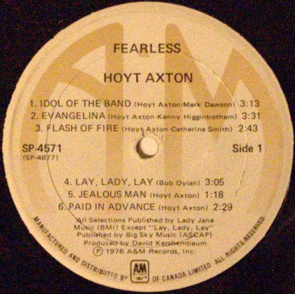 Hoyt Axton - Fearless (LP, Album) - Funky Moose Records 2906696719- Used Records