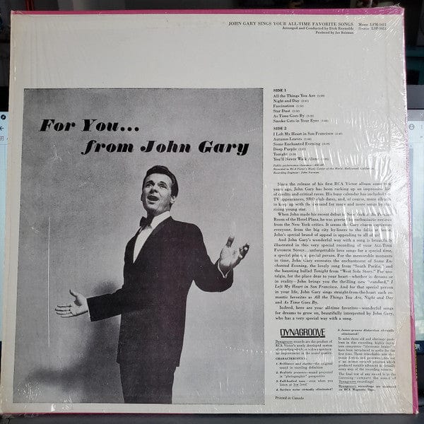 John Gary - Sings Your All-Time Favorite Songs (LP, Album) - Funky Moose Records 2553400911-LOT007 Used Records