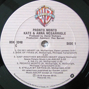 Kate & Anna McGarrigle - Pronto Monto (LP, Album) - Funky Moose Records 2717105413-lot008 Used Records