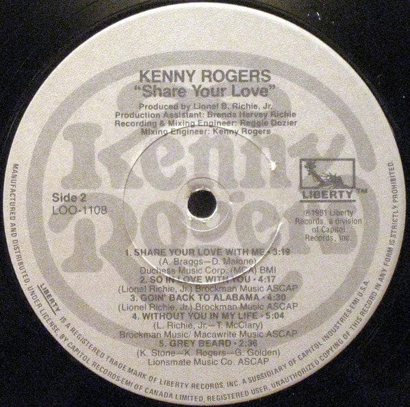 Kenny Rogers - Share Your Love (LP, Album) - Funky Moose Records 2906994727- Used Records