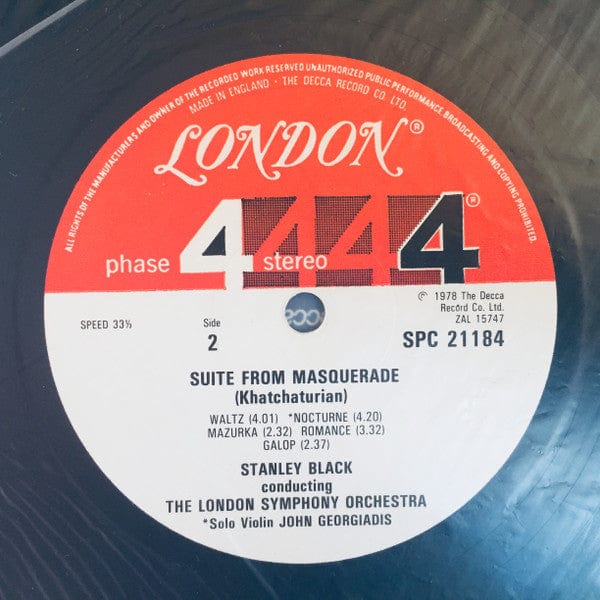 Khachaturian*, Stanley Black · The London Symphony* - Spartacus & Masquerade Ballet Suites (LP) - Funky Moose Records 2908352443- Used Records