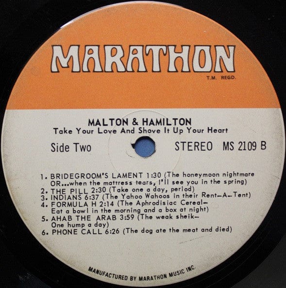 Malton & Hamilton - Take Your Love And Shove It Up Your Heart (LP, Album, Gat) - Funky Moose Records 2722028917-JP5 Used Records