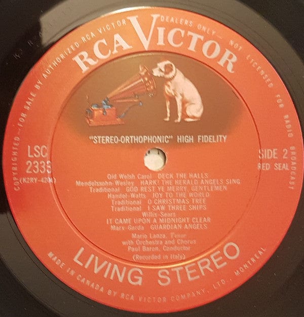 Mario Lanza - Lanza Sings Christmas Carols (LP, Album) - Funky Moose Records 2579171745-jg5 Used Records