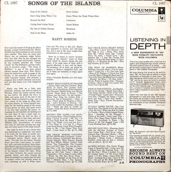Marty Robbins - Song Of The Islands (LP, Album, Mono) - Funky Moose Records 2596010919-LOT007 Used Records