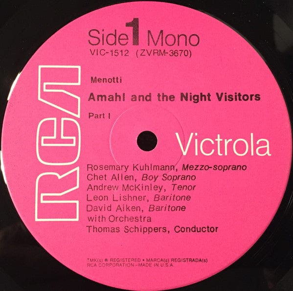 Menotti* - Amahl And The Night Visitors (Official Cast Of The 1951 NBC Telecast) (LP, Album, Mono, RE) - Funky Moose Records 2580122121-LOT007 Used Records