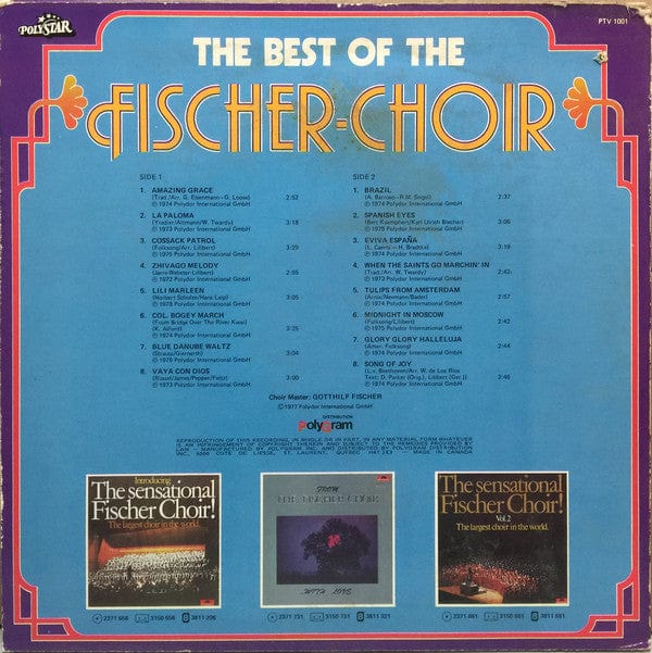 The Fischer Choir* - The Best Of The Fischer Choir (LP, Comp) - Funky Moose Records 2561264568-jg5 Used Records