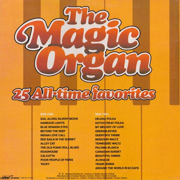 The Magic Organ - 25 All-Time Favorites (LP, Album) - Funky Moose Records 2616277125-lot007 Used Records