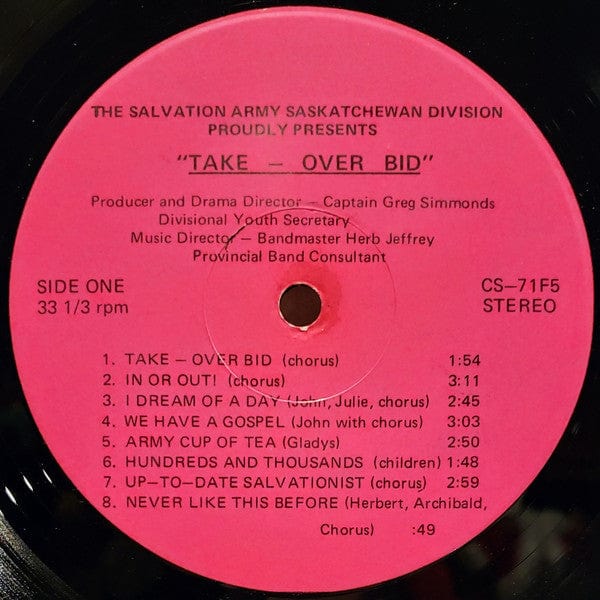 The Salvation Army Saskatchewan Division - Take-Over Bid (LP, Album) - Funky Moose Records 2712206485-JP5 Used Records