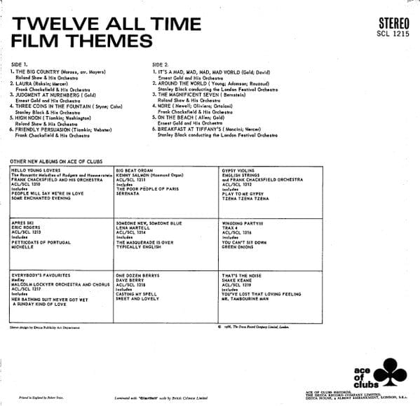 Various - Twelve All Time Film Themes (LP, Comp) - Funky Moose Records 2570330721-jg5 Used Records