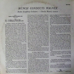 Wagner*, Boston Symphony Orchestra, Charles Munch - Music From Tannhäuser, Die Walküre And Die Götterdämmerung (LP, Mono) - Funky Moose Records 2632171848-lot007 Used Records