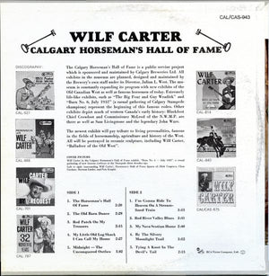 Wilf Carter - Calgary Horseman's Hall Of Fame (LP, Album, Mono) - Funky Moose Records 2590736436-Lot007 Used Records