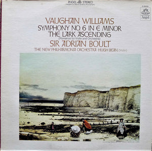 Vaughan Williams*, Sir Adrian Boult, The New Philharmonia Orchestra*, Hugh Bean : Symphony No. 6 In E Minor - The Lark Ascending (Romance For Violin And Orchestra) (LP, Album, RE)