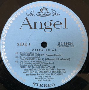 Elisabeth Schwarzkopf : Opera Arias (LP)