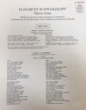 Elisabeth Schwarzkopf : Opera Arias (LP)