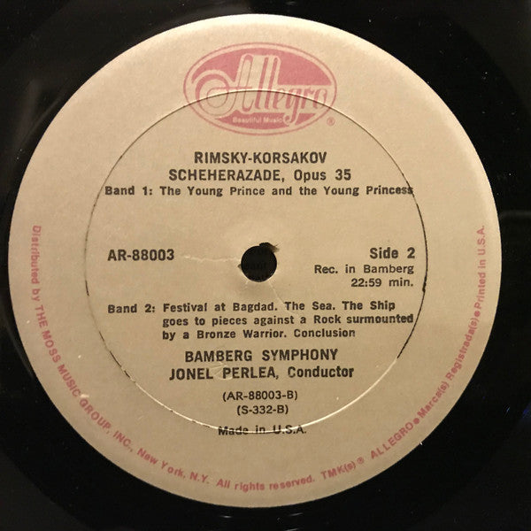 Rimsky-Korsakov* / Bamberg Symphony*, Jonel Perlea : Scheherazade, Op. 35 (LP, Album, RE)