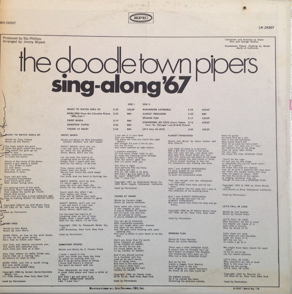 The Doodletown Pipers : Sing-Along '67 (LP, Album)