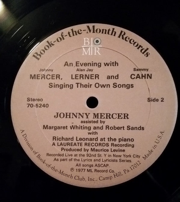 Johnny Mercer / Alan Jay Lerner / Sammy Cahn : An Evening With Johnny Mercer, Alan Jay Lerner, And Sammy Cahn: Singing Their Own Songs (3xLP, Album + Box)