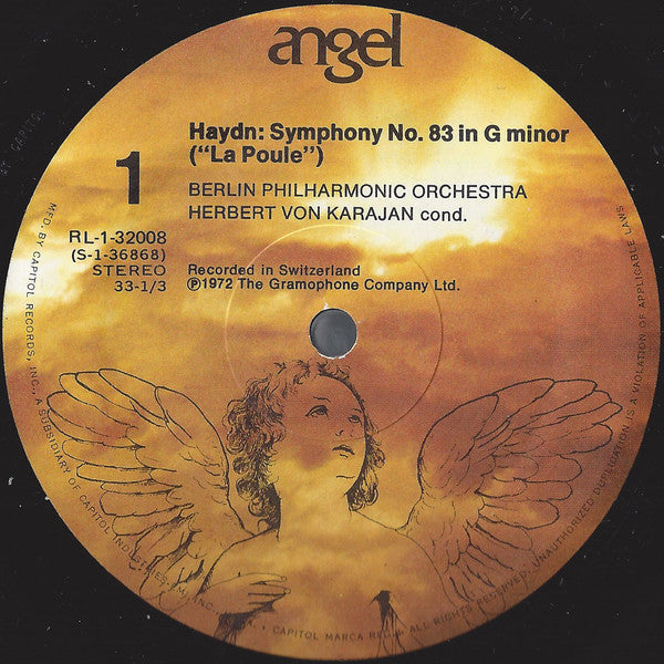 Haydn*, Herbert von Karajan, The Berlin Philharmonic* : Symphonies No. 83 In G ("La Poule") / No. 101 In D ("The Clock") (LP, RE)