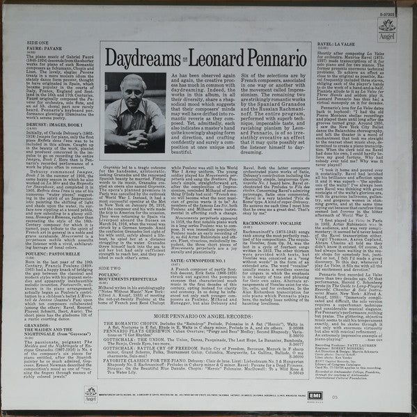 Leonard Pennario : Daydreams (LP, Album)