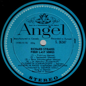 Richard Strauss / Elisabeth Schwarzkopf, George Szell, Berlin Radio Symphony Orchestra* : Four Last Songs (LP)