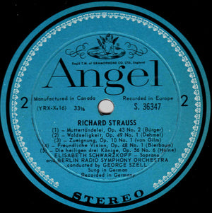 Richard Strauss / Elisabeth Schwarzkopf, George Szell, Berlin Radio Symphony Orchestra* : Four Last Songs (LP)