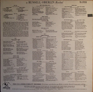 Russell Oberlin : A Russell Oberlin Recital (LP)