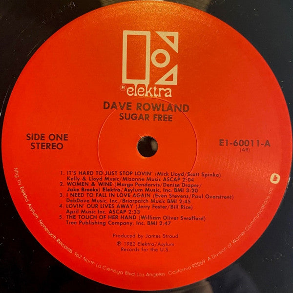 Dave Rowland (2) : Sugar Free (LP, Album)