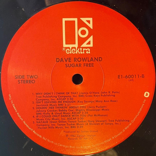 Dave Rowland (2) : Sugar Free (LP, Album)
