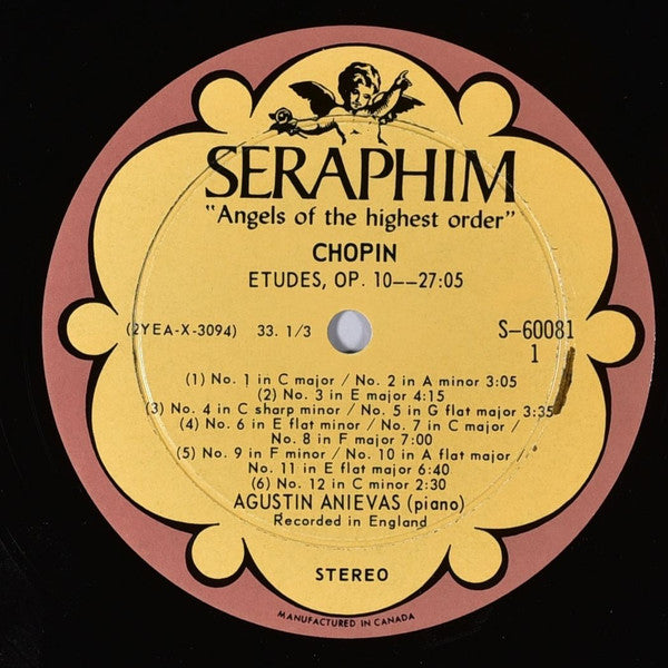 Frédéric Chopin, Agustin Anievas : The 24 Études, Opp. 10 & 25 (LP)