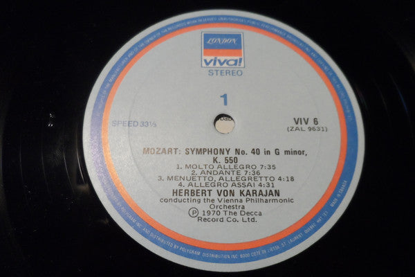 Mozart*, Wiener Philharmoniker, Herbert von Karajan : Symphonies 40 & 41 "Jupiter" (LP, Album, RE)