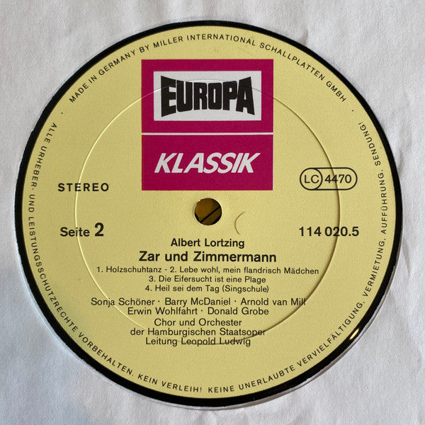 Albert Lortzing : Zar & Zimmermann (LP)