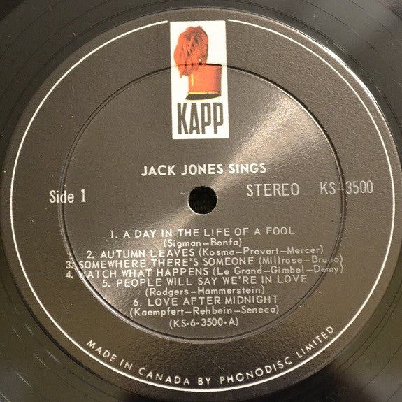 Jack Jones : Jack Jones Sings (LP, Album)