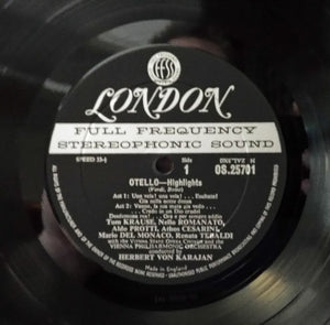 Herbert von Karajan, Giuseppe Verdi, The Chorus Of The Vienna State Opera*, Wiener Philharmoniker, Mario del Monaco : Otello Highlights (LP)