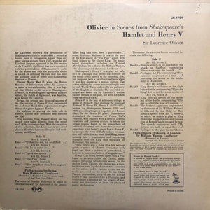 Laurence Olivier : In Scenes From Shakespeare's Hamlet And Henry V (LP, Album)