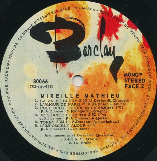 Mireille Mathieu : Olympia (LP, Album, Gat)