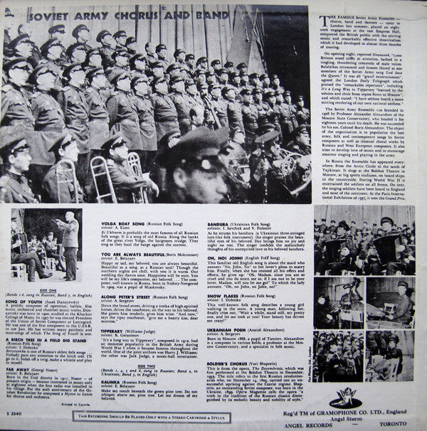 Soviet Army Chorus & Band* : Soviet Army Chorus & Band (LP, Album)