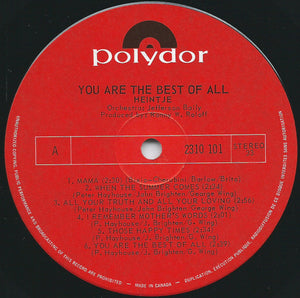 Heintje : You Are The Best Of All (LP)
