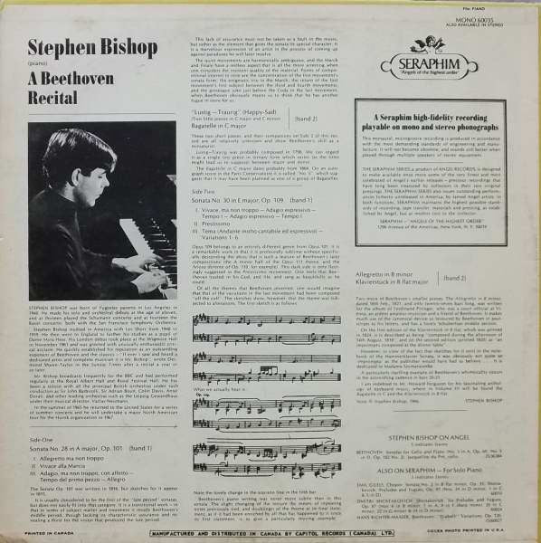 Stephen Bishop (3) : A Beethoven Recital (LP, Album, Mono)