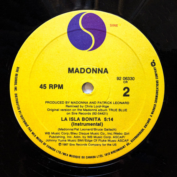 Madonna : La Isla Bonita (12", Maxi)