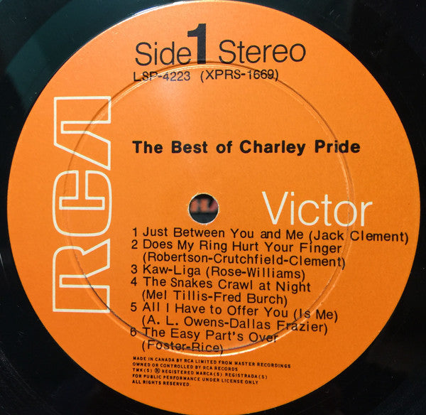 Charley Pride : The Best Of Charley Pride (LP, Comp)