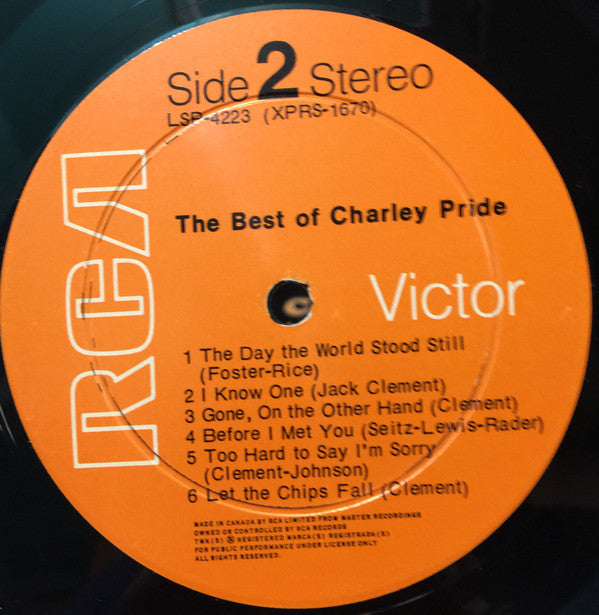 Charley Pride : The Best Of Charley Pride (LP, Comp)