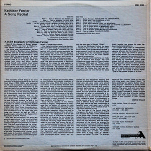 Kathleen Ferrier : A Song Recital Record  (LP, Comp)
